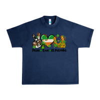 Navy peace love st patricks Urban Heavy Tee - AdoDesignShop