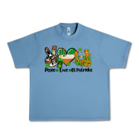 Pebble Blue peace love st patricks Urban Heavy Tee - AdoDesignShop