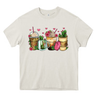 Cream cactus coffee cups Heavy Core Tee - Zillion Design Studio