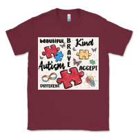 Burgundy autism Classic Tee - MaliasSmallBusiness