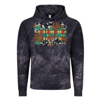 Cloud Black autism awareness leopard cowhide background Vintage Hoodie - Artiststas