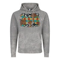 Cloud Rock autism awareness leopard cowhide background Vintage Hoodie - Artiststas