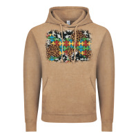 Vintage Coffee autism awareness leopard cowhide background Vintage Hoodie - Artiststas