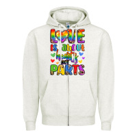 Oatmeal Heather love is about hearts not parts Zipper Hoodie - LillyAllenDesigns
