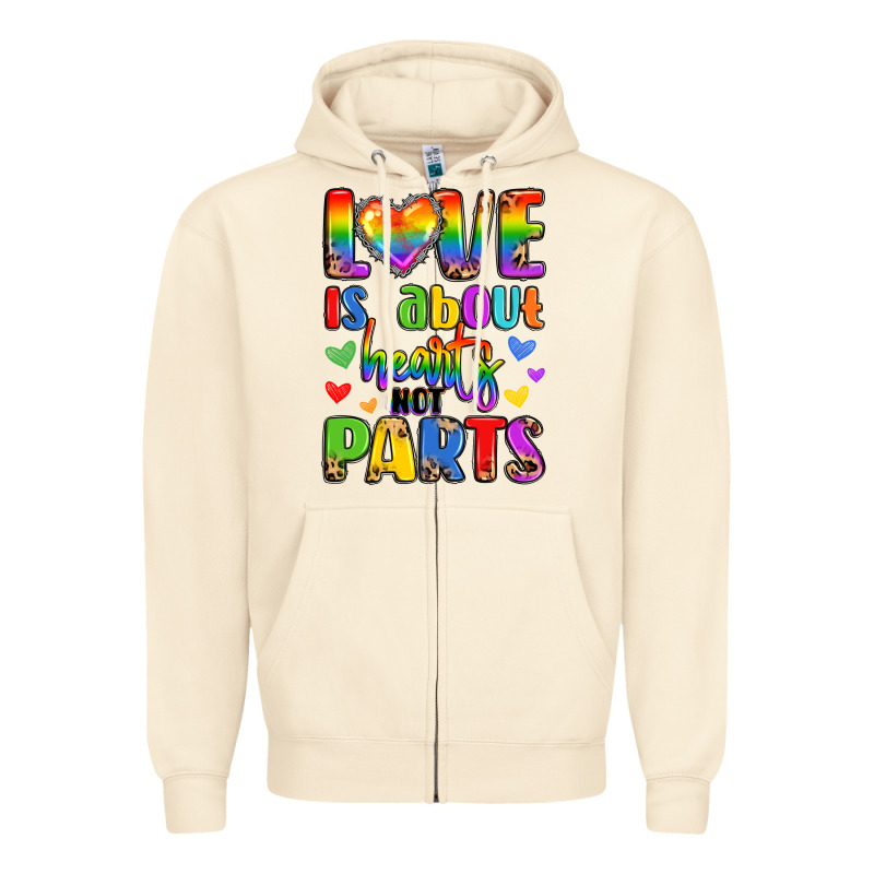 Love Is About Hearts Not Parts Zipper Hoodie by LillyAllenDesigns | Teevron