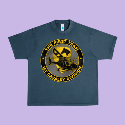 The First Team 1st Cavalry Division Urban Heavy Tee Designed By Jasminsmagicworld