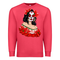 Cardinal Mexicana Skull Girl with Roses Premium Sweatshirt - texasbilliewilder