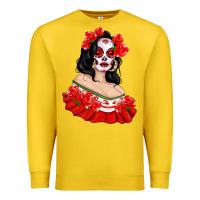 Lemon Mexicana Skull Girl with Roses Premium Sweatshirt - texasbilliewilder