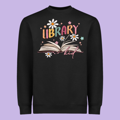 Library Kid Heavyweight Sweatshirt Designed By Maliassmallbusiness