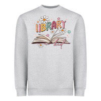 Heather Grey library kid Heavyweight Sweatshirt - MaliasSmallBusiness
