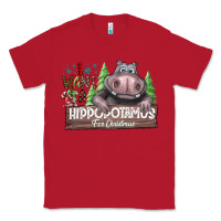 Red IWant Hippopota maps For Christmas Classic Tee - CowhideDigitalArt