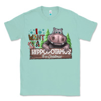 Seafoam IWant Hippopota maps For Christmas Classic Tee - CowhideDigitalArt