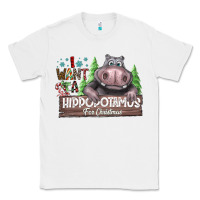 White IWant Hippopota maps For Christmas Classic Tee - CowhideDigitalArt