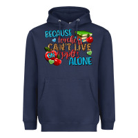 Navy because teachers cant live on apples alone Heavyweight Hoodie - NancyCooperArtShop