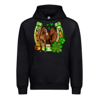 Black St. Patrick's Day horse horseshoe Urban Hoodie - OliviaCreatesArt