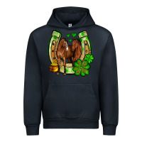 Navy St. Patrick's Day horse horseshoe Urban Hoodie - OliviaCreatesArt