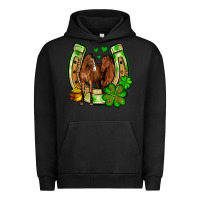 Pigment Black St. Patrick's Day horse horseshoe Urban Hoodie - OliviaCreatesArt