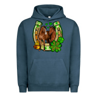 Pigment Midnight Navy St. Patrick's Day horse horseshoe Urban Hoodie - OliviaCreatesArt