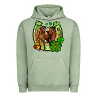 Pigment Oil Green St. Patrick's Day horse horseshoe Urban Hoodie - OliviaCreatesArt