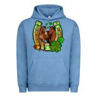 Pigment Pebble Blue St. Patrick's Day horse horseshoe Urban Hoodie - OliviaCreatesArt
