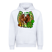 White St. Patrick's Day horse horseshoe Urban Hoodie - OliviaCreatesArt