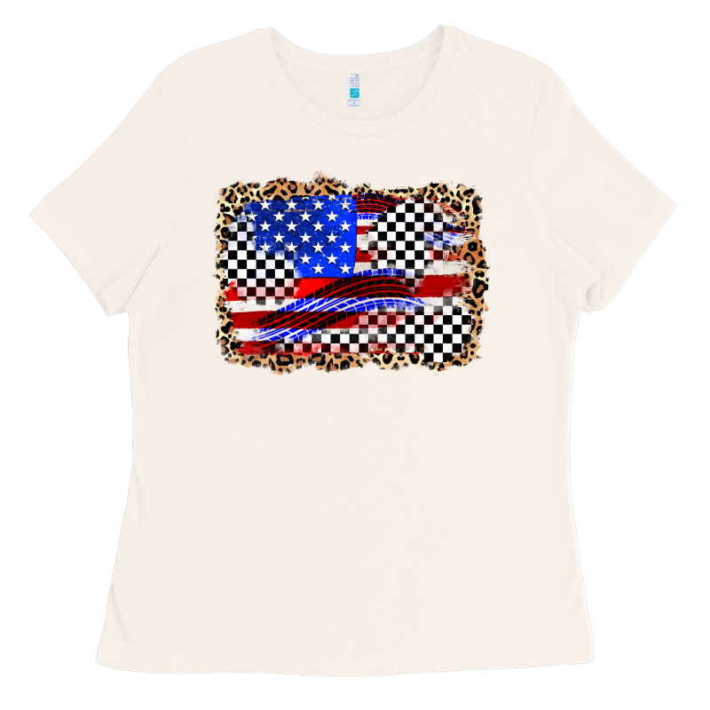 Race American Flag Ladies Tee by Zillion Design Studio | Teevron