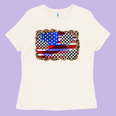 Race American Flag Ladies Tee Designed By Zillion Design Studio