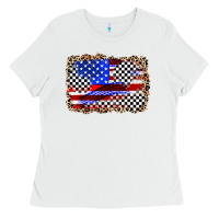 White race american flag Ladies Tee - Zillion Design Studio