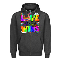 Charcoal Heather love always wins Zipper Hoodie - LillyAllenDesigns