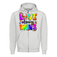 Dove Grey love always wins Zipper Hoodie - LillyAllenDesigns