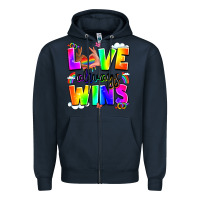 Navy love always wins Zipper Hoodie - LillyAllenDesigns