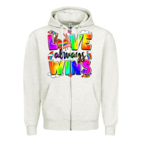 Oatmeal Heather love always wins Zipper Hoodie - LillyAllenDesigns