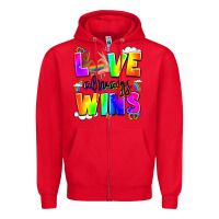 Red love always wins Zipper Hoodie - LillyAllenDesigns