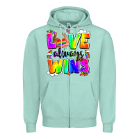 Seafoam love always wins Zipper Hoodie - LillyAllenDesigns