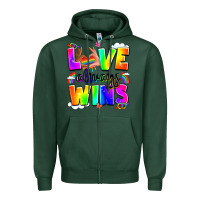 Sports Green love always wins Zipper Hoodie - LillyAllenDesigns