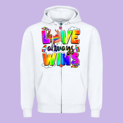 Love Always Wins Zipper Hoodie Designed By Lillyallendesigns