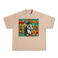 Burro Aztec Sunflowers Horse Urban Heavy Tee - LillyAllenDesigns