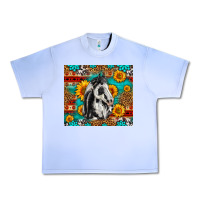 Grape Ice Aztec Sunflowers Horse Urban Heavy Tee - LillyAllenDesigns