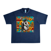 Navy Aztec Sunflowers Horse Urban Heavy Tee - LillyAllenDesigns