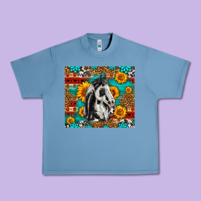Aztec Sunflowers Horse Urban Heavy Tee Designed By Lillyallendesigns