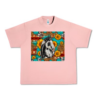 Salmon Aztec Sunflowers Horse Urban Heavy Tee - LillyAllenDesigns