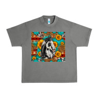 Tornado Aztec Sunflowers Horse Urban Heavy Tee - LillyAllenDesigns