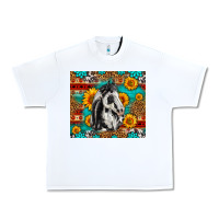 White Aztec Sunflowers Horse Urban Heavy Tee - LillyAllenDesigns