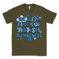 Army Green we wear blue for autism awareness Classic Tee - MaliasSmallBusiness