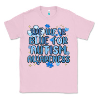 Bubblegum Pink we wear blue for autism awareness Classic Tee - MaliasSmallBusiness