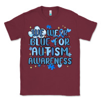 Burgundy we wear blue for autism awareness Classic Tee - MaliasSmallBusiness