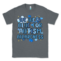 Charcoal Heather we wear blue for autism awareness Classic Tee - MaliasSmallBusiness