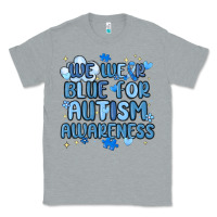 Heather Grey we wear blue for autism awareness Classic Tee - MaliasSmallBusiness