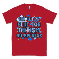 Red we wear blue for autism awareness Classic Tee - MaliasSmallBusiness