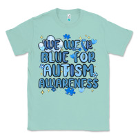 Seafoam we wear blue for autism awareness Classic Tee - MaliasSmallBusiness